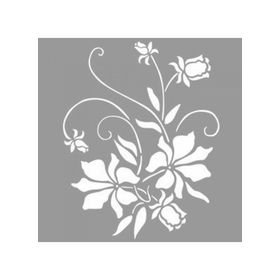Artikel ST-1119 Zambak Desen Stencil Tasarımı 30x30 cm Kanvas Tablo