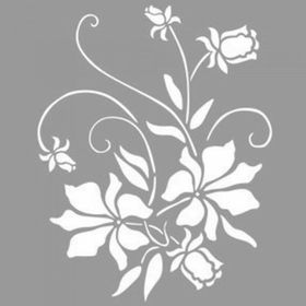Artikel ST-1119 Zambak Desen Stencil Tasarımı 30x30 cm Kanvas Tablo