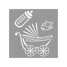 Artikel ST-1128 Puset ve Bebek Malzemeleri Stencil Tasarımı 30x30 cm Kanvas Tablo