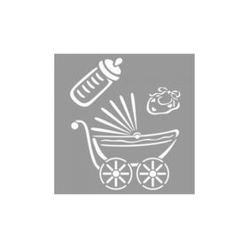 Artikel ST-1128 Puset ve Bebek Malzemeleri Stencil Tasarımı 30x30 cm Kanvas Tablo