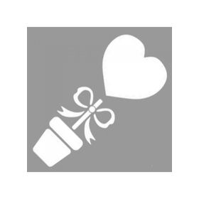 Artikel ST-1131 Kalp Çiçeği Stencil Tasarımı 30x30 cm Kanvas Tablo