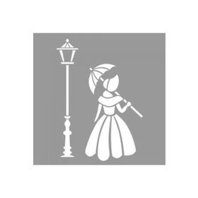 Artikel ST-1133 Lambanın ve Viktoryen Kadın Stencil Tasarımı 30x30 cm Kanvas Tablo