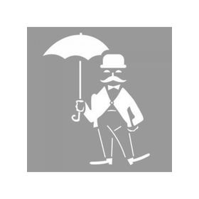 Artikel ST-1134 Şemsiyeli Adam Stencil Tasarımı 30x30 cm Kanvas Tablo