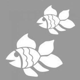 Artikel ST-1139 Japon Balıkları Stencil Tasarımı 30x30 cm Kanvas Tablo