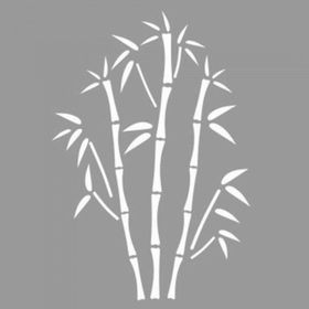 Artikel ST-1151 Bambu Demeti Stencil Tasarımı 30x30 cm Kanvas Tablo