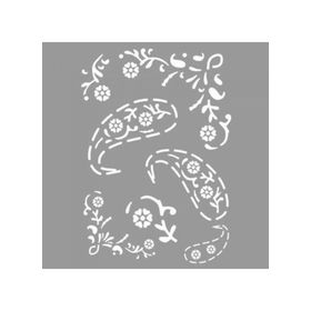 Artikel ST-1153 Köşeli Etnik Desen Stencil Tasarımı 30x30 cm Kanvas Tablo