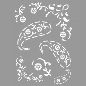 Artikel ST-1153 Köşeli Etnik Desen Stencil Tasarımı 30x30 cm Kanvas Tablo