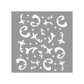 Artikel ST-1155 Yalın Desen Stencil Tasarımı 30x30 cm Kanvas Tablo