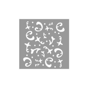 Artikel ST-1155 Yalın Desen Stencil Tasarımı 30x30 cm Kanvas Tablo