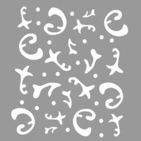 Artikel ST-1155 Yalın Desen Stencil Tasarımı 30x30 cm Kanvas Tablo