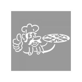 Artikel ST-1161 Yaşlı Pizzacı Stencil Tasarımı 30x30 cm Kanvas Tablo