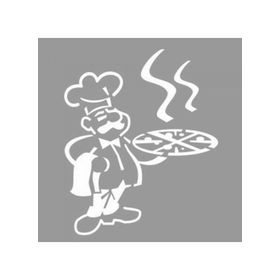 Artikel ST-1162 Yaşlı Pizzacı 2 Stencil Tasarımı 30x30 cm Kanvas Tablo