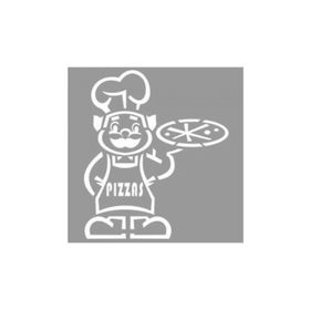 Artikel ST-1163 Yaşlı Pizzacı 3 Stencil Tasarımı 30x30 cm Kanvas Tablo