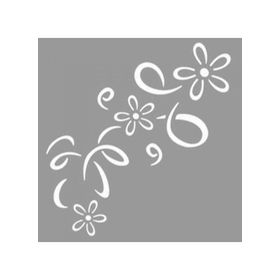Artikel ST-1167 Doodle Çiçek Motif Stencil Tasarımı 30x30 cm Kanvas Tablo