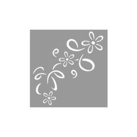 Artikel ST-1167 Doodle Çiçek Motif Stencil Tasarımı 30x30 cm Kanvas Tablo
