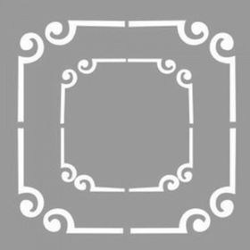 Artikel ST-1168 İkili Çerçece Desen Stencil Tasarımı 30x30 cm Kanvas Tablo