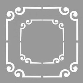 Artikel ST-1168 İkili Çerçece Desen Stencil Tasarımı 30x30 cm Kanvas Tablo