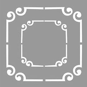 Artikel ST-1168 İkili Çerçece Desen Stencil Tasarımı 30x30 cm Kanvas Tablo