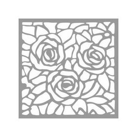 Artikel ST-1174 Güllü Vitray Stencil Tasarımı 30x30 cm Kanvas Tablo