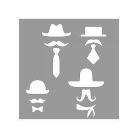 Artikel ST-1175 Western Silüetler Stencil Tasarımı 30x30 cm Kanvas Tablo