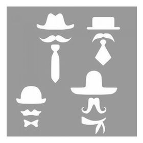 Artikel ST-1175 Western Silüetler Stencil Tasarımı 30x30 cm Kanvas Tablo