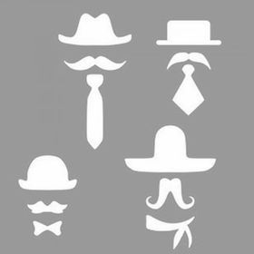 Artikel ST-1175 Western Silüetler Stencil Tasarımı 30x30 cm Kanvas Tablo
