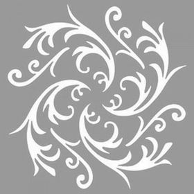 Artikel ST-1177 Damask Spiral Stencil Tasarımı 30x30 cm Kanvas Tablo