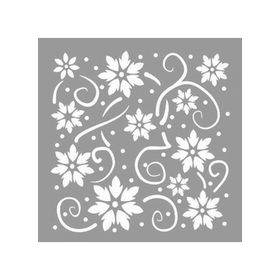 Artikel ST-1180 Kartanesi Çiçekleri Desen Stencil Tasarımı 30x30 cm Kanvas Tablo