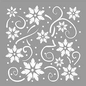 Artikel ST-1180 Kartanesi Çiçekleri Desen Stencil Tasarımı 30x30 cm Kanvas Tablo