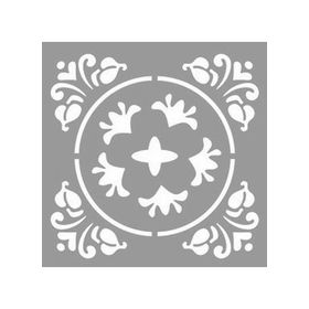 Artikel ST-1186 Daire Damask Desen Stencil Tasarımı 30x30 cm Kanvas Tablo