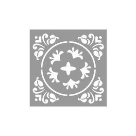Artikel ST-1186 Daire Damask Desen Stencil Tasarımı 30x30 cm Kanvas Tablo