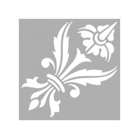 Artikel ST-1252 Ters Çiçekli Damask Motif Stencil Tasarımı 30x30 cm Kanvas Tablo
