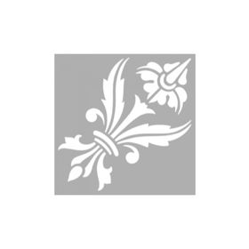 Artikel ST-1252 Ters Çiçekli Damask Motif Stencil Tasarımı 30x30 cm Kanvas Tablo