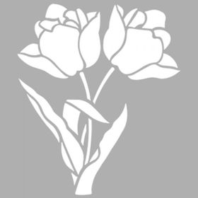 Artikel ST-1261 Daffodil Çiçek Motifi Stencil Tasarımı 30x30 cm Kanvas Tablo