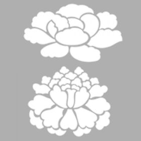 Artikel ST-1264 Carnations Çiçek Motifi Stencil Tasarımı 30x30 cm Kanvas Tablo