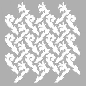 Artikel ST-1277 Boğumlu Karo Desen Stencil Tasarımı 30x30 cm Kanvas Tablo