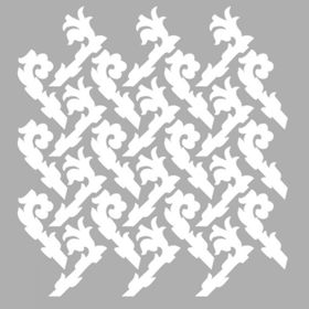 Artikel ST-1277 Boğumlu Karo Desen Stencil Tasarımı 30x30 cm Kanvas Tablo