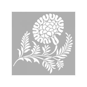 Artikel ST-1286 Poma Çiçek Motif Stencil Tasarımı 30x30 cm Kanvas Tablo