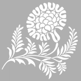 Artikel ST-1286 Poma Çiçek Motif Stencil Tasarımı 30x30 cm Kanvas Tablo