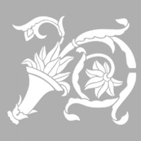 Artikel ST-1299 Floral Köşe Motifi Stencil Tasarımı 30x30 cm Kanvas Tablo