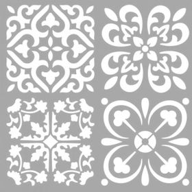 Artikel ST-1315 Nellie Karışık Karo Stencil Tasarımı 30x30 cm Kanvas Tablo
