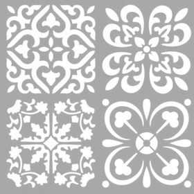 Artikel ST-1315 Nellie Karışık Karo Stencil Tasarımı 30x30 cm Kanvas Tablo