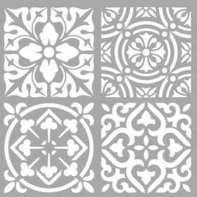 Artikel ST-1328 Marie Karışık Karo Stencil Tasarımı 30x30 cm Kanvas Tablo