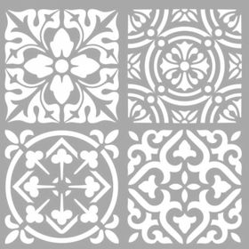 Artikel ST-1328 Marie Karışık Karo Stencil Tasarımı 30x30 cm Kanvas Tablo
