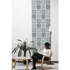 Artikel ST-1328 Marie Karışık Karo Stencil Tasarımı 30x30 cm Kanvas Tablo