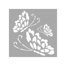 Artikel ST-1340 Lauren Kelebek Motif Stencil Tasarımı 30x30 cm Kanvas Tablo