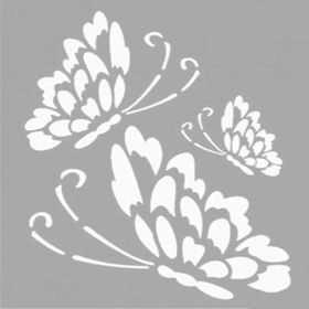 Artikel ST-1340 Lauren Kelebek Motif Stencil Tasarımı 30x30 cm Kanvas Tablo
