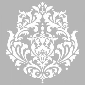 Artikel ST-1344 Bertha Damask Desen Stencil Tasarımı 30x30 cm Kanvas Tablo