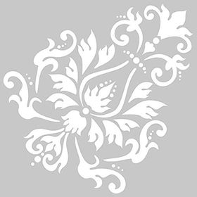 Artikel ST-1345 Isla Damask Desen Stencil Tasarımı 30x30 cm Kanvas Tablo