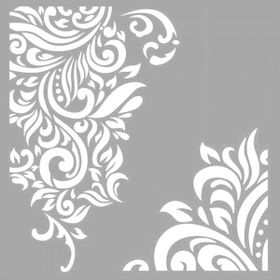 Artikel ST-1356 Lottie Köşe Desen Stencil Tasarımı 30x30 cm Kanvas Tablo